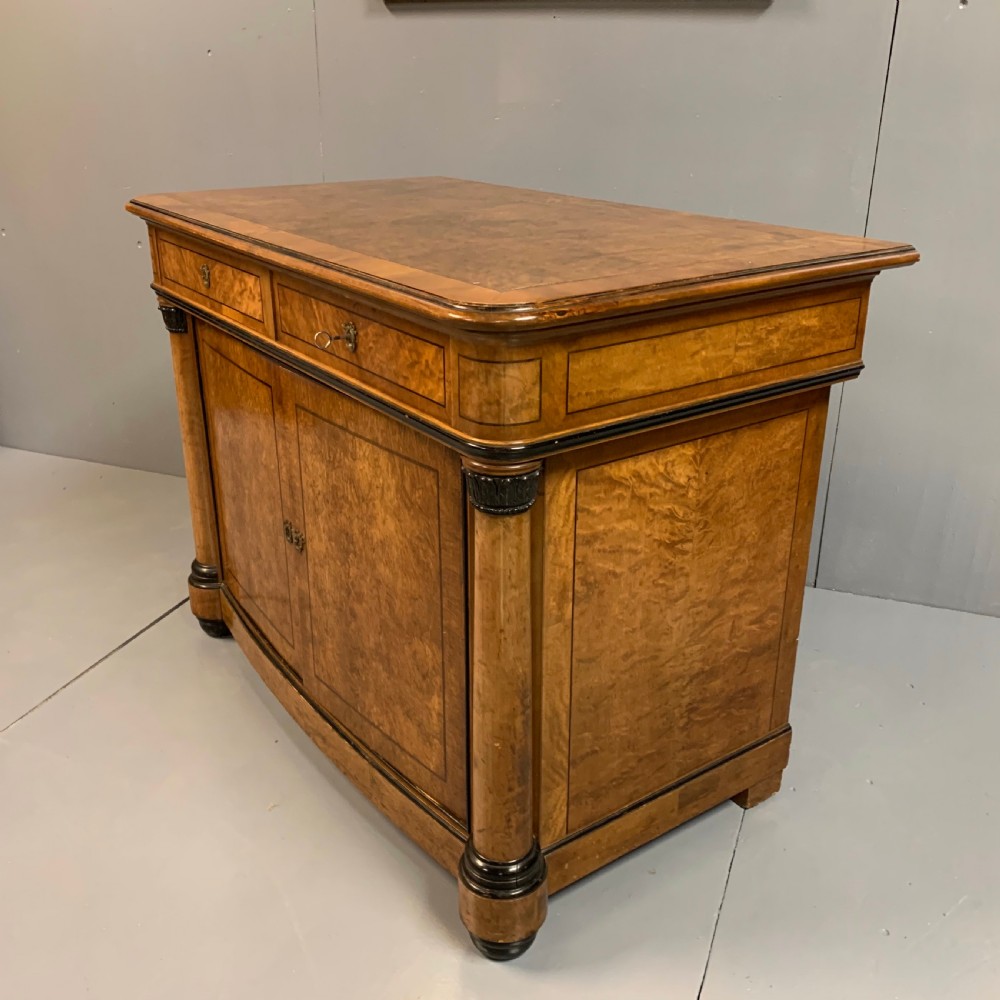 Antique Biedermeier sideboard in satin birch and ebonised View V