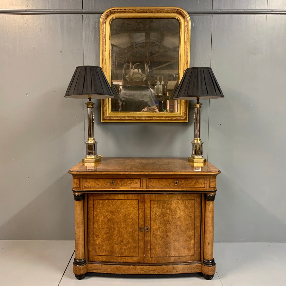 Antique Biedermeier sideboard in satin birch and ebonised View VII