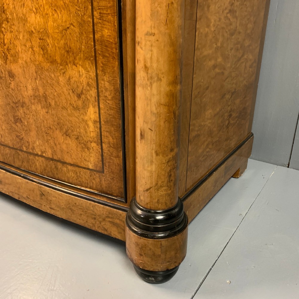 Antique Biedermeier sideboard in satin birch and ebonised View XI