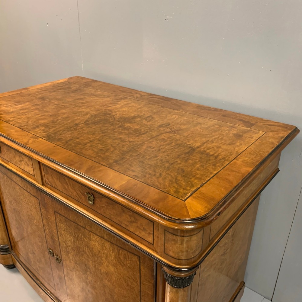 Antique Biedermeier sideboard in satin birch and ebonised View XIV