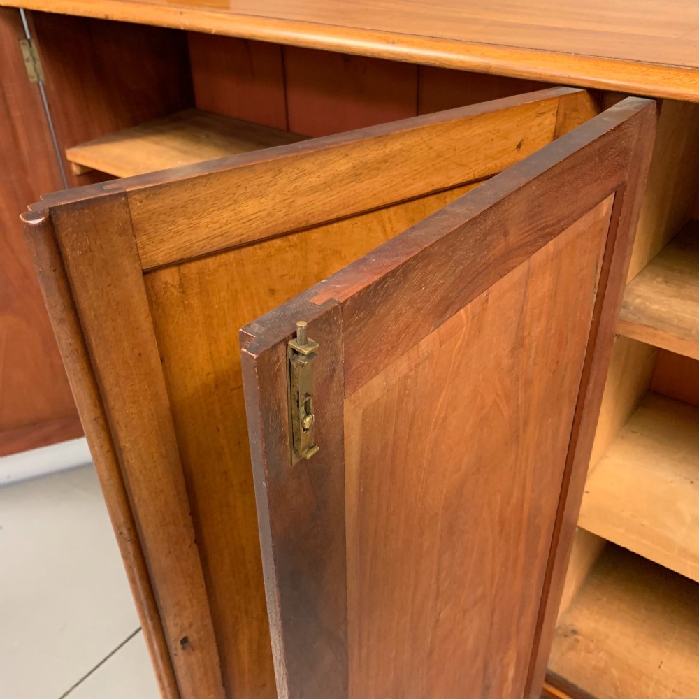 Slim four door mahogany low bookcase  View XIII