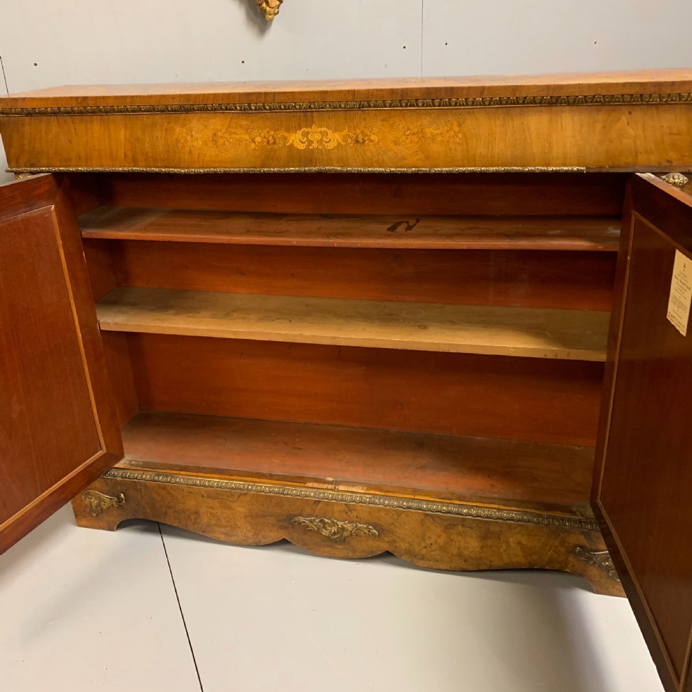 Victorian burr walnut and marquetry pier cabinet  View IX