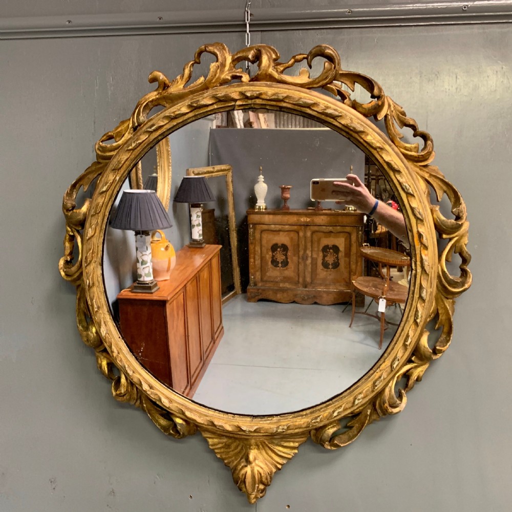 Large c18th Italian carved giltwood mirror  View X