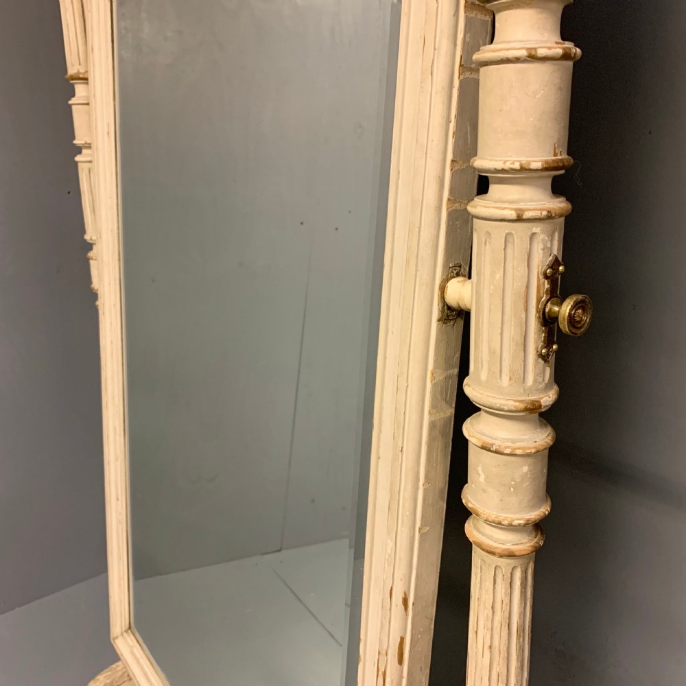 Rare large French Louis xvi painted cheval dressing mirror View VII