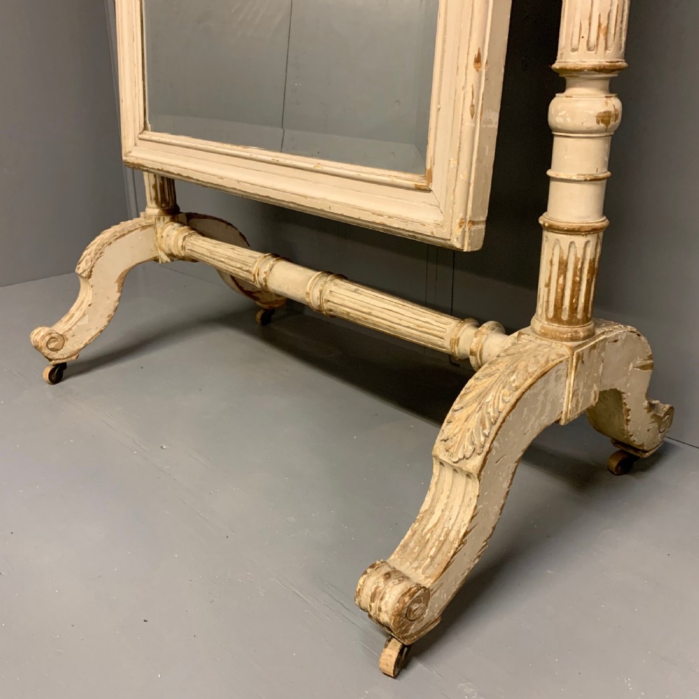 Rare large French Louis xvi painted cheval dressing mirror View IX