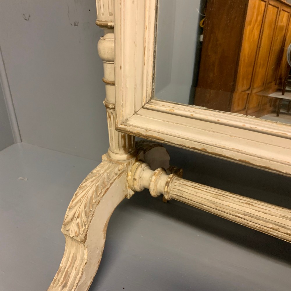 Rare large French Louis xvi painted cheval dressing mirror View X
