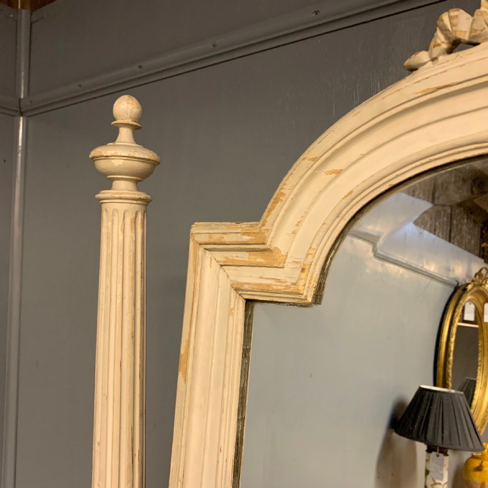 Rare large French Louis xvi painted cheval dressing mirror View XI
