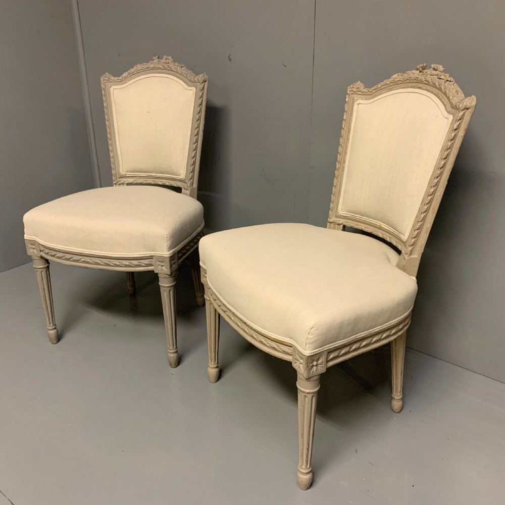 Newly upholstered French 2 seater and pair of chairs View IX