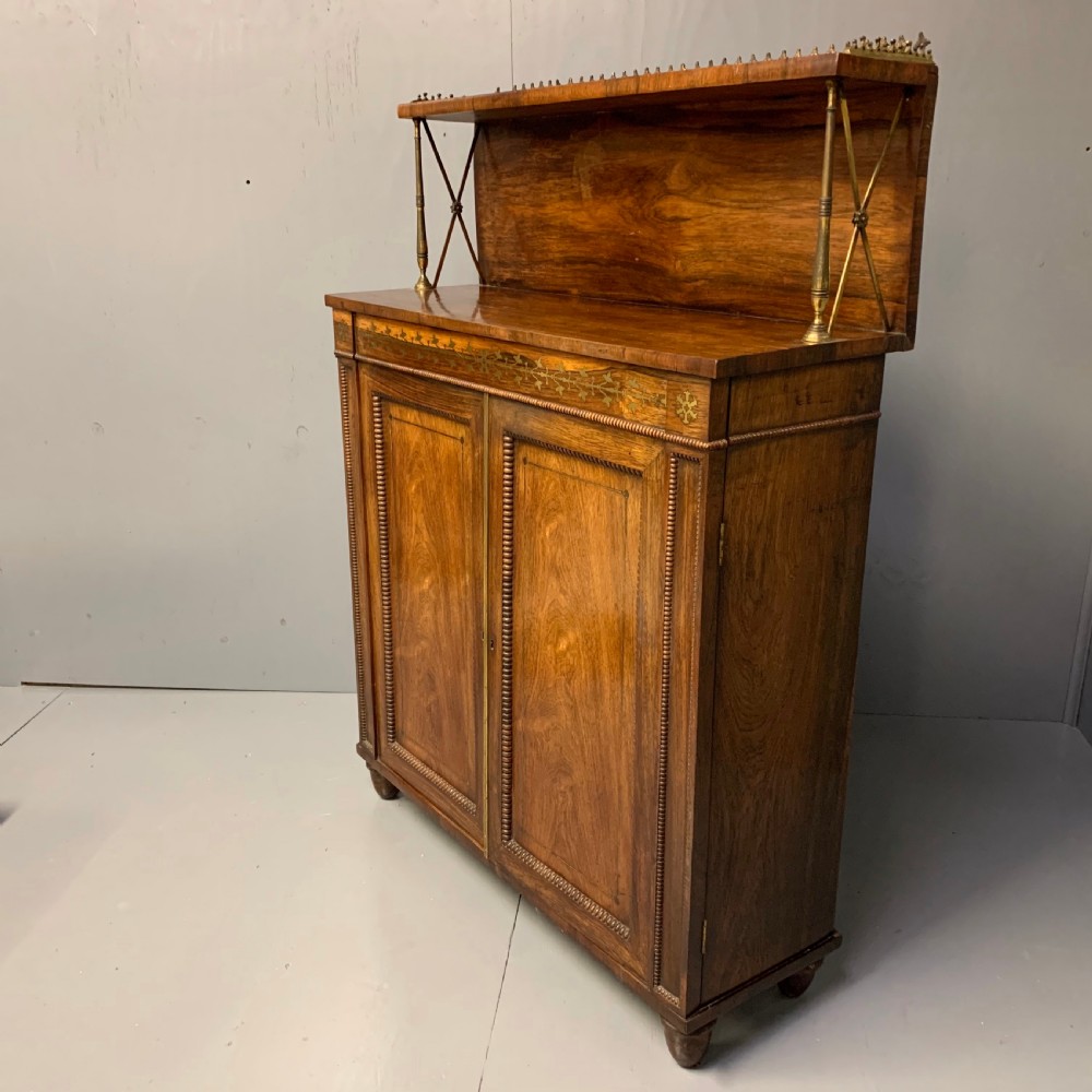 Regency rosewood and brass inlaid chiffonier  View III