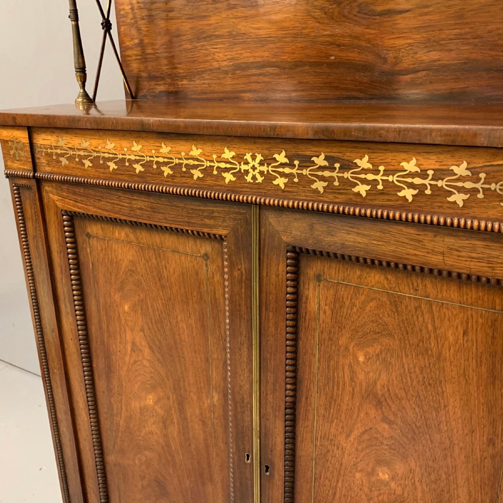 Regency rosewood and brass inlaid chiffonier  View V