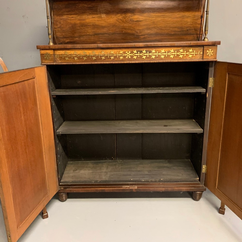 Regency rosewood and brass inlaid chiffonier  View IX