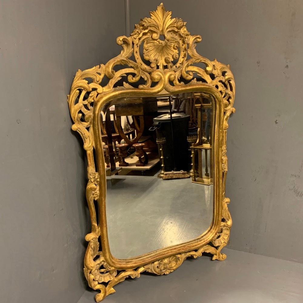 Large French giltwood mirror with bevelled glass View III