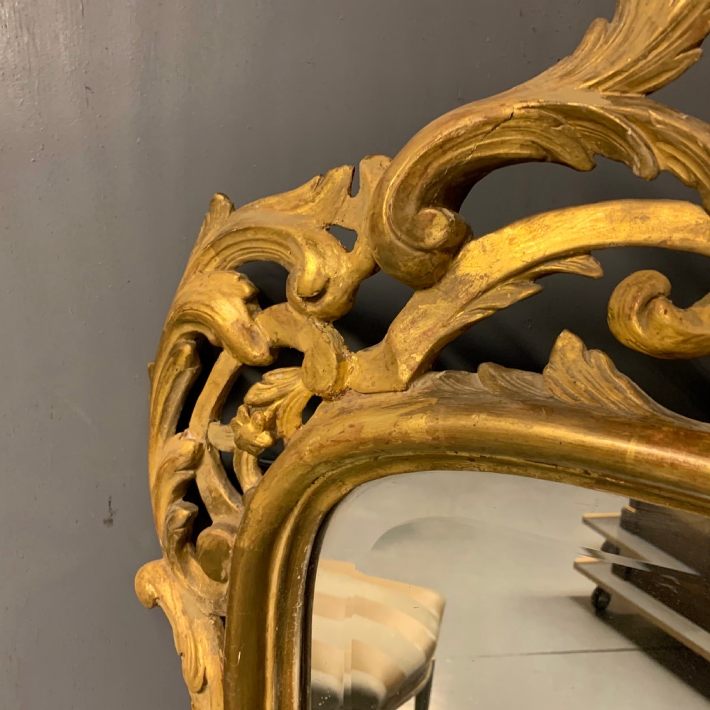 Large French giltwood mirror with bevelled glass View IX