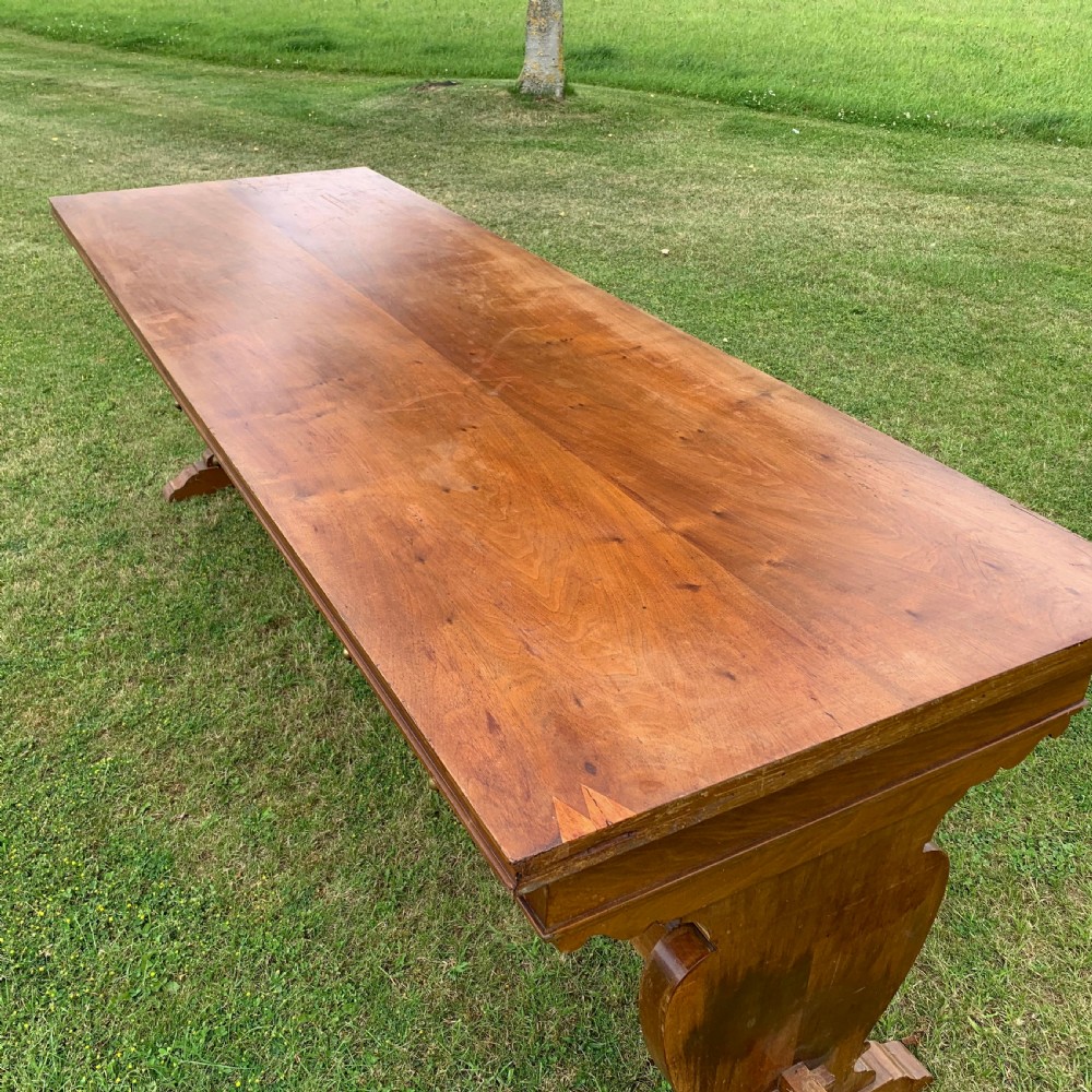 Large 8 to 10 seater trestle library table  View VII