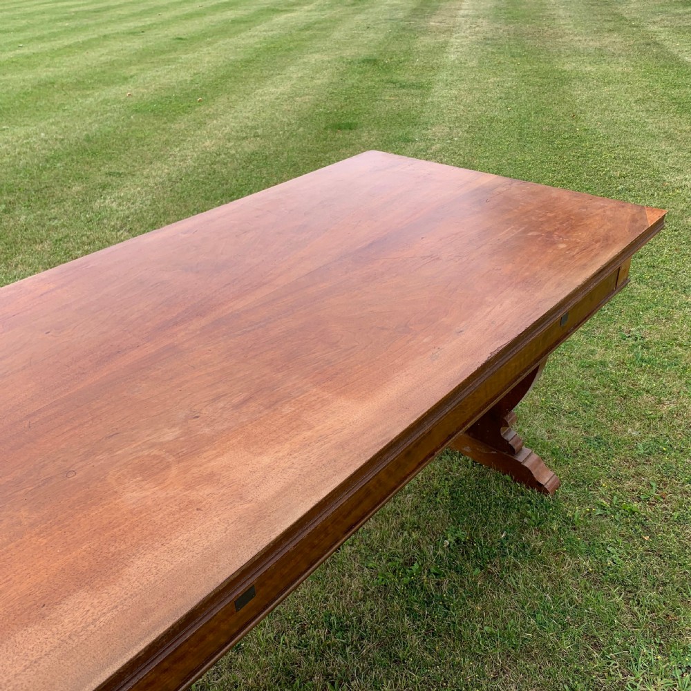 Large 8 to 10 seater trestle library table  View IX