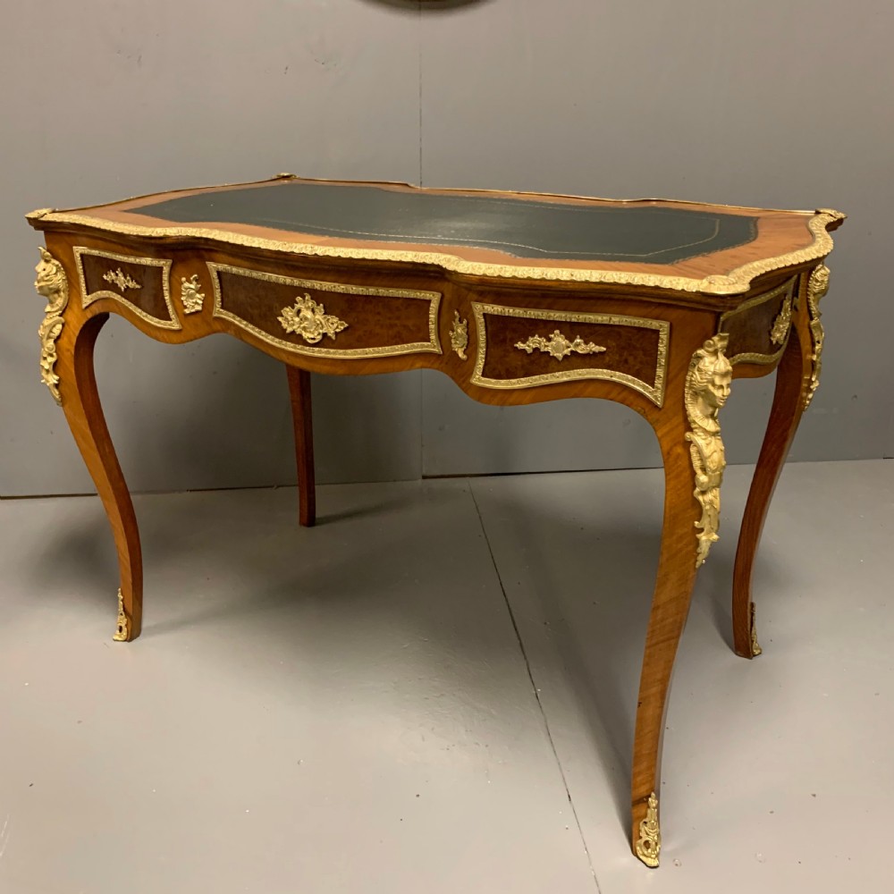 Very fine quality French bureau plat writing table 113cm wide  View II