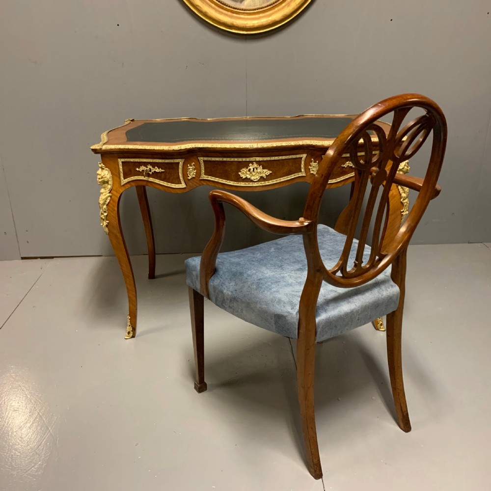 Very fine quality French bureau plat writing table 113cm wide  View IV