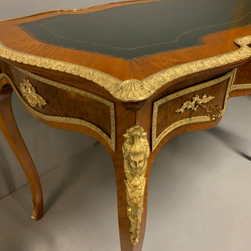 Very fine quality French bureau plat writing table 113cm wide  View VI