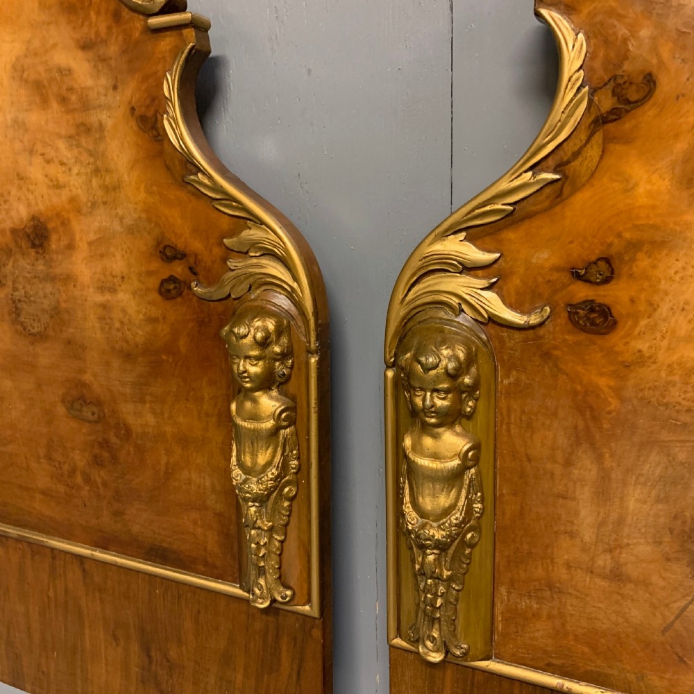 Pair of 3' headboards in burr walnut View IV