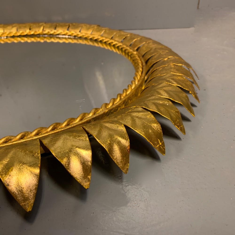 61cm diameter gilt toleware sunburst mirror View IV