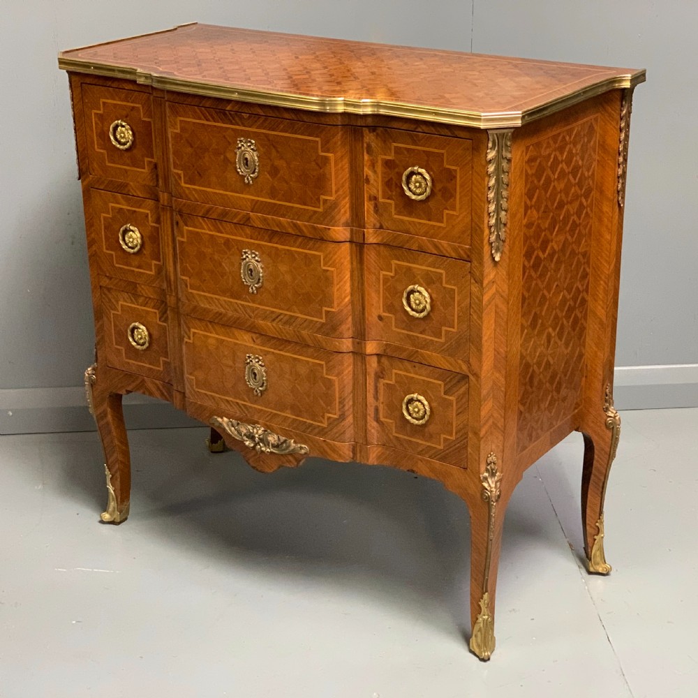 French kingwood geometric parquetry chest of drawers View II