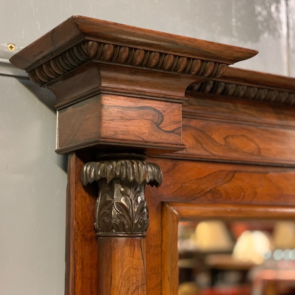 Large Regency rosewood overmantle mirror  View II