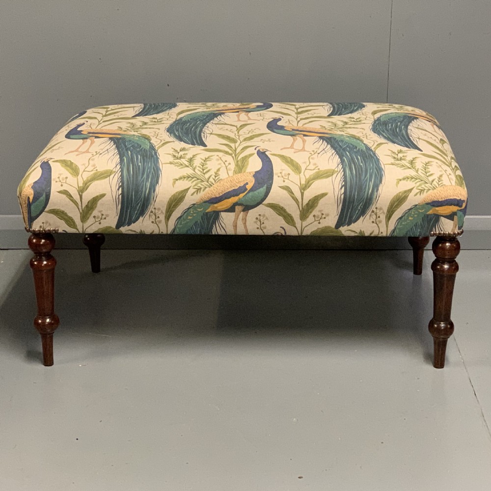 Regency centre footstool newly upholstered View IV