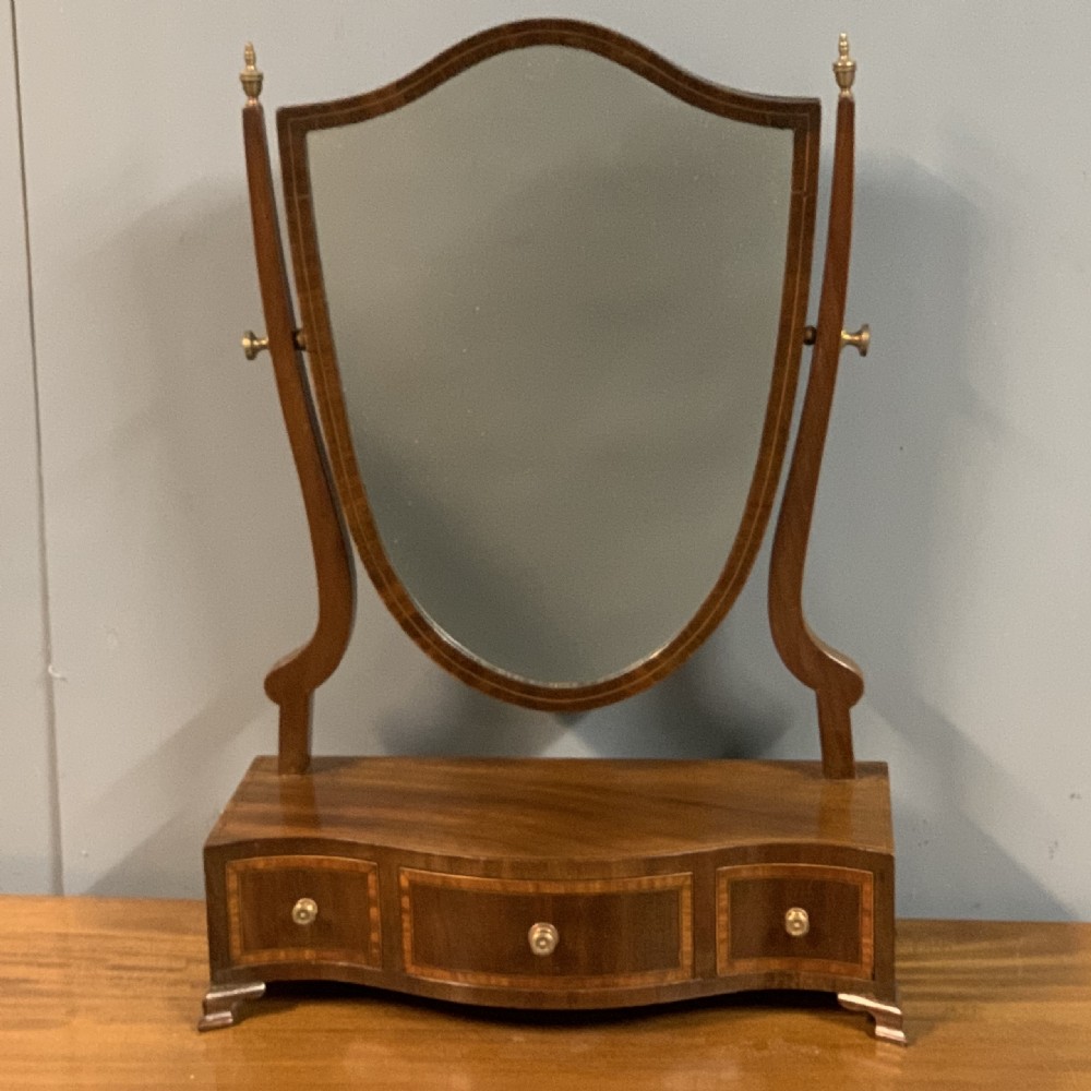Regency serpentine dressing table top mirror