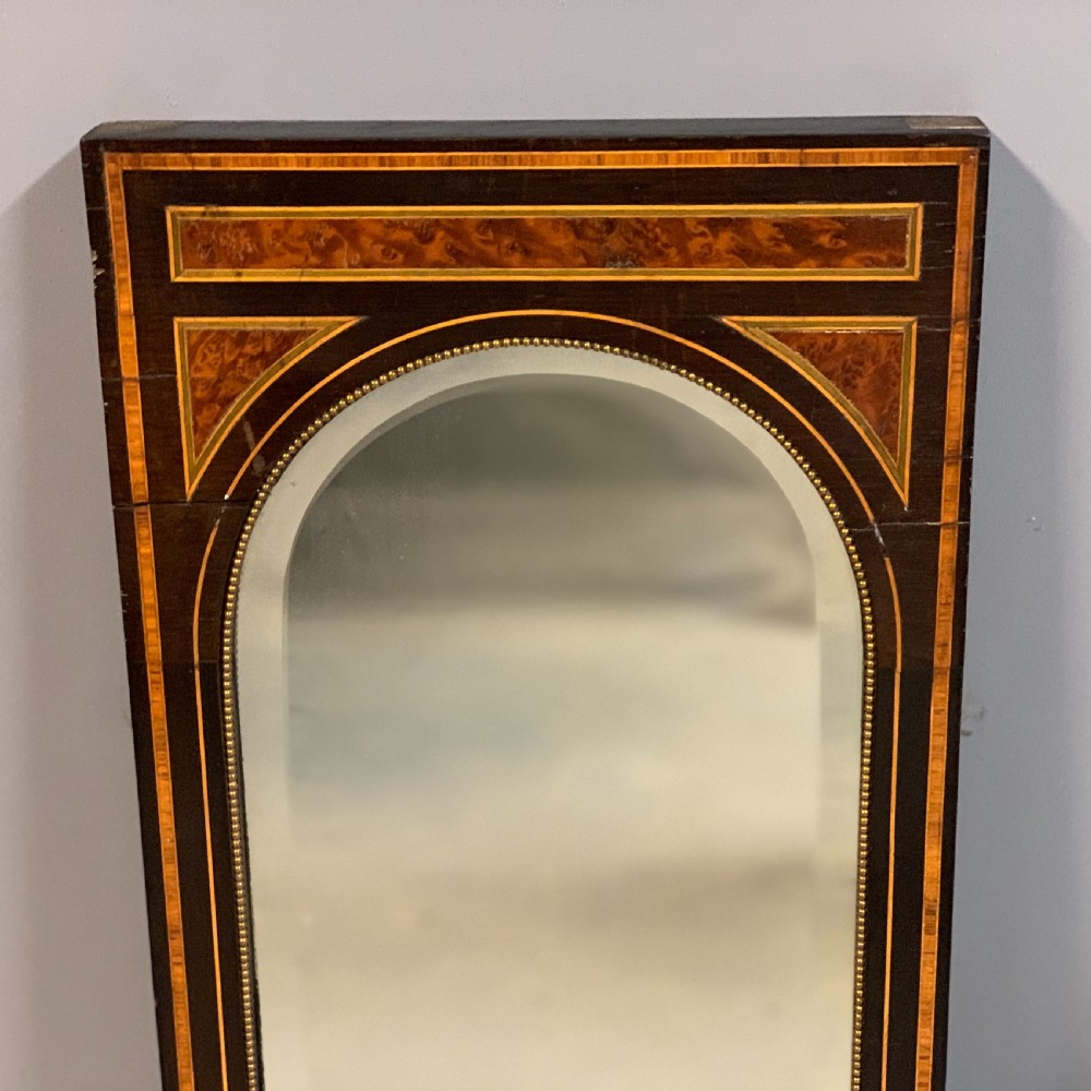 Pair of c19th amboyna and ebonised pier mirrors View VII