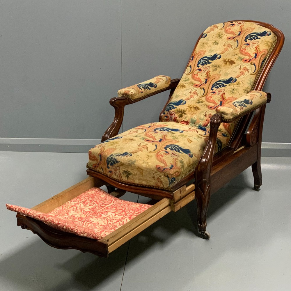 French c19th adjustable armchair with tapestry View VI