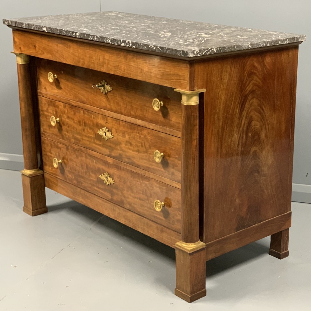 French Empire commode with marble top and brasses View III