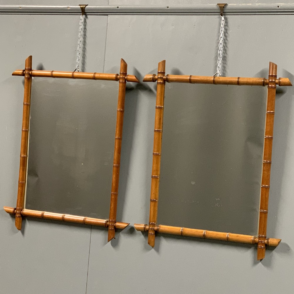 Pair of French faux bamboo mirrors View VII