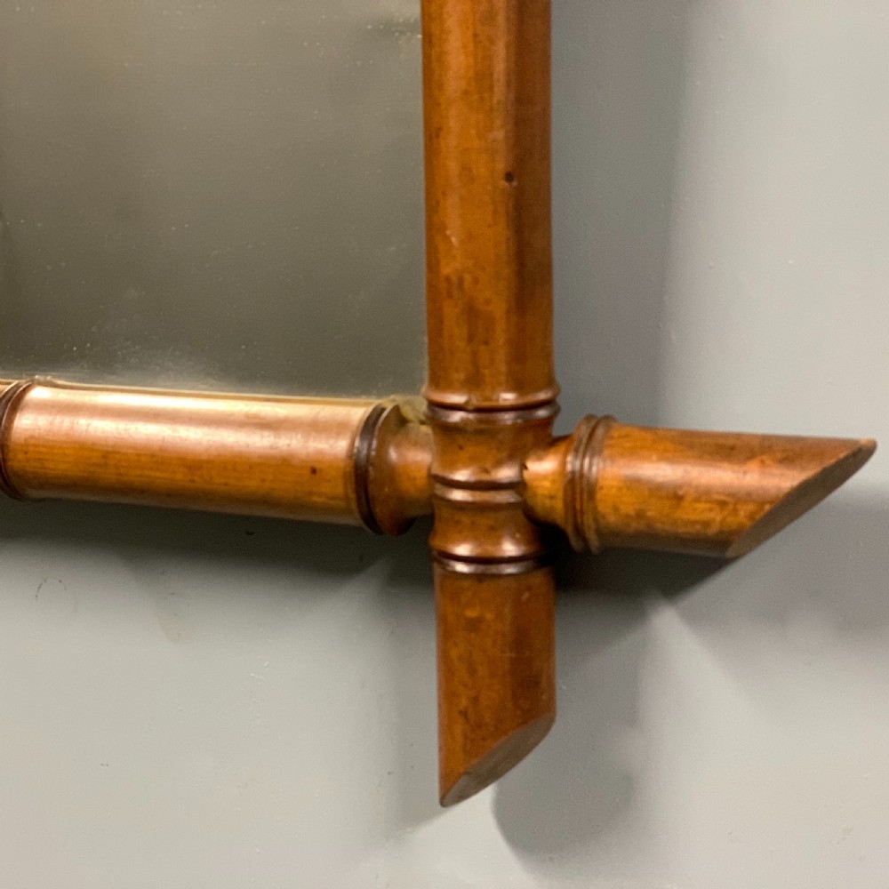 Single large French faux bamboo mirror View IV