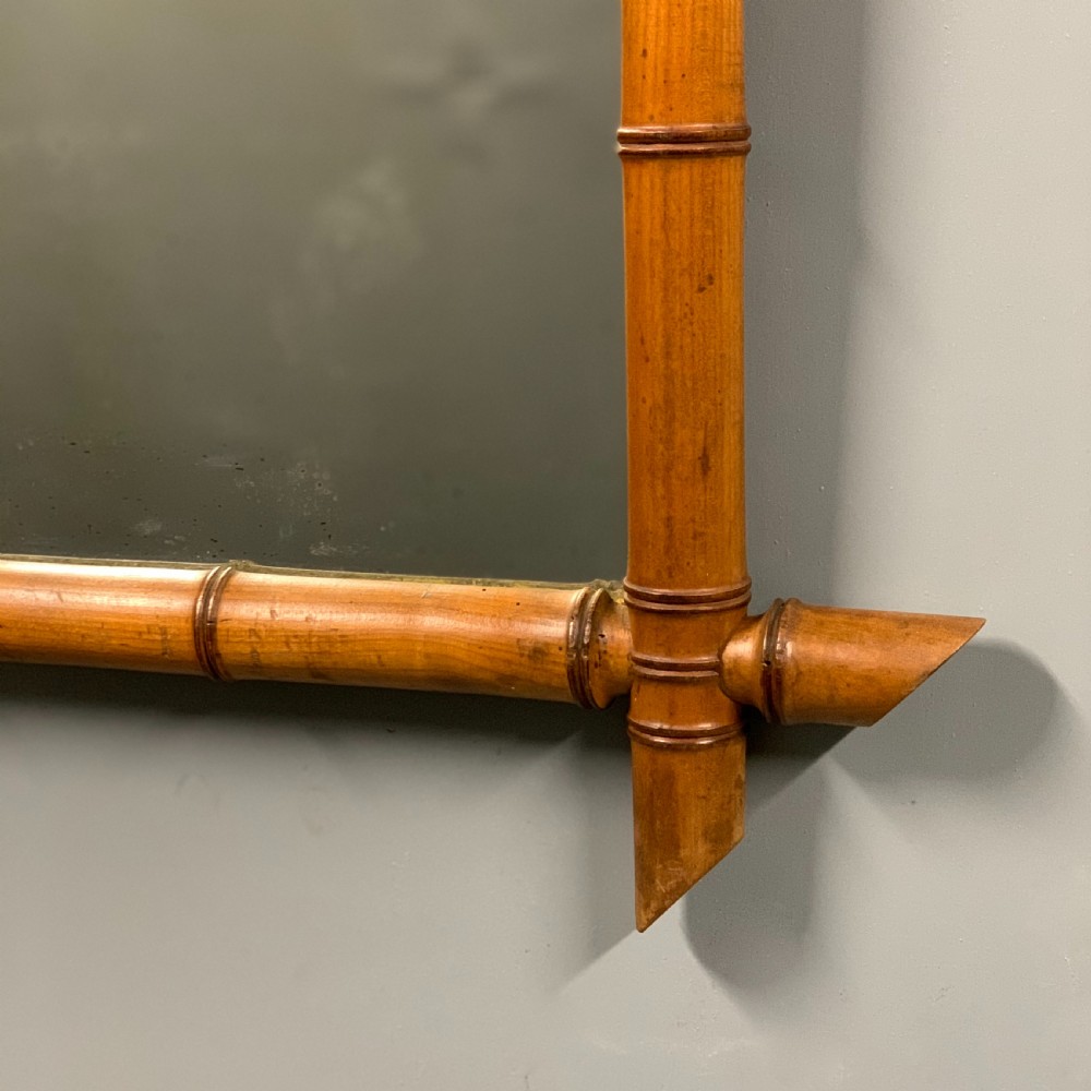 Large French faux bamboo mirror with original glass View IV