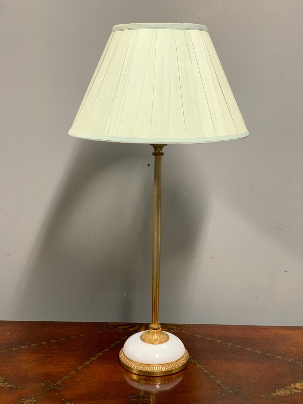 Single French brass and domed glass lamp View IV
