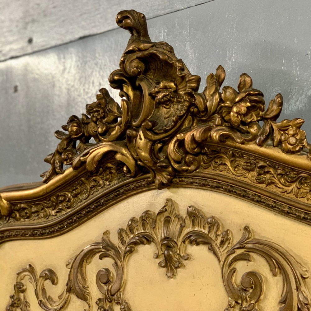 c19th French paint and gilt trumeau mirror View V