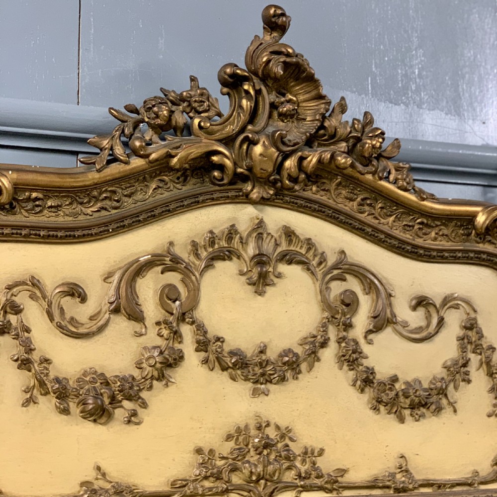 c19th French paint and gilt trumeau mirror View VI