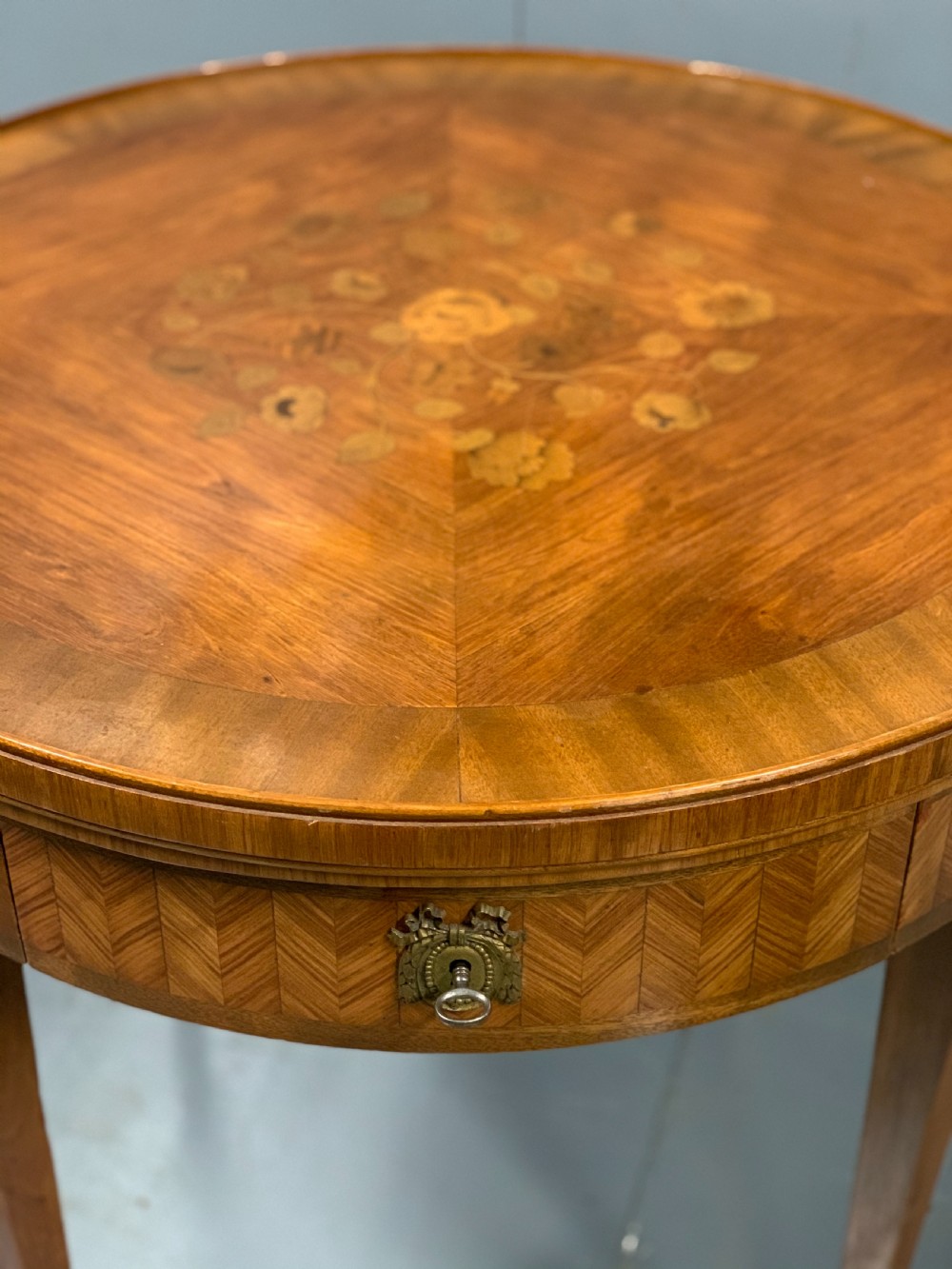 French tulipwood and marquetry games centre table  View VII