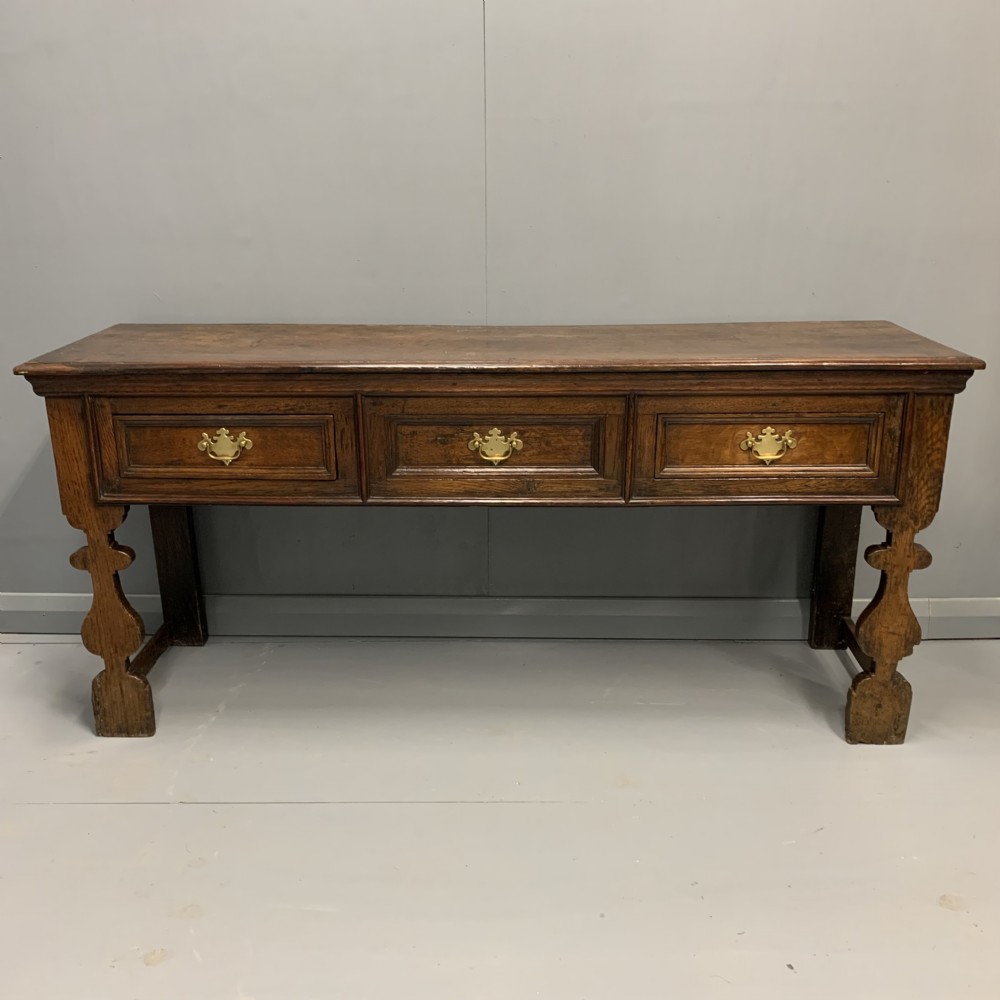 18th century English oak dresser base  View II