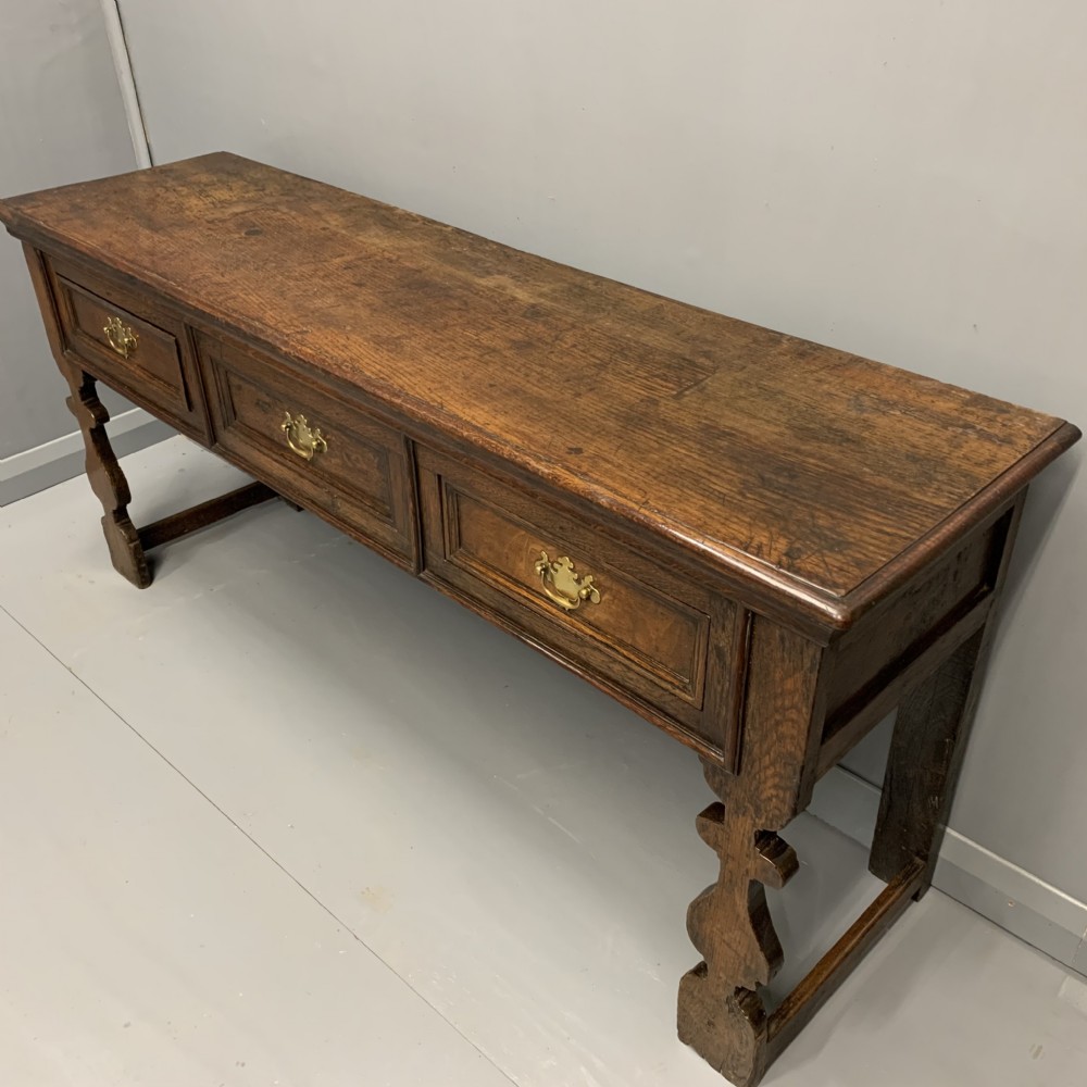 18th century English oak dresser base  View III