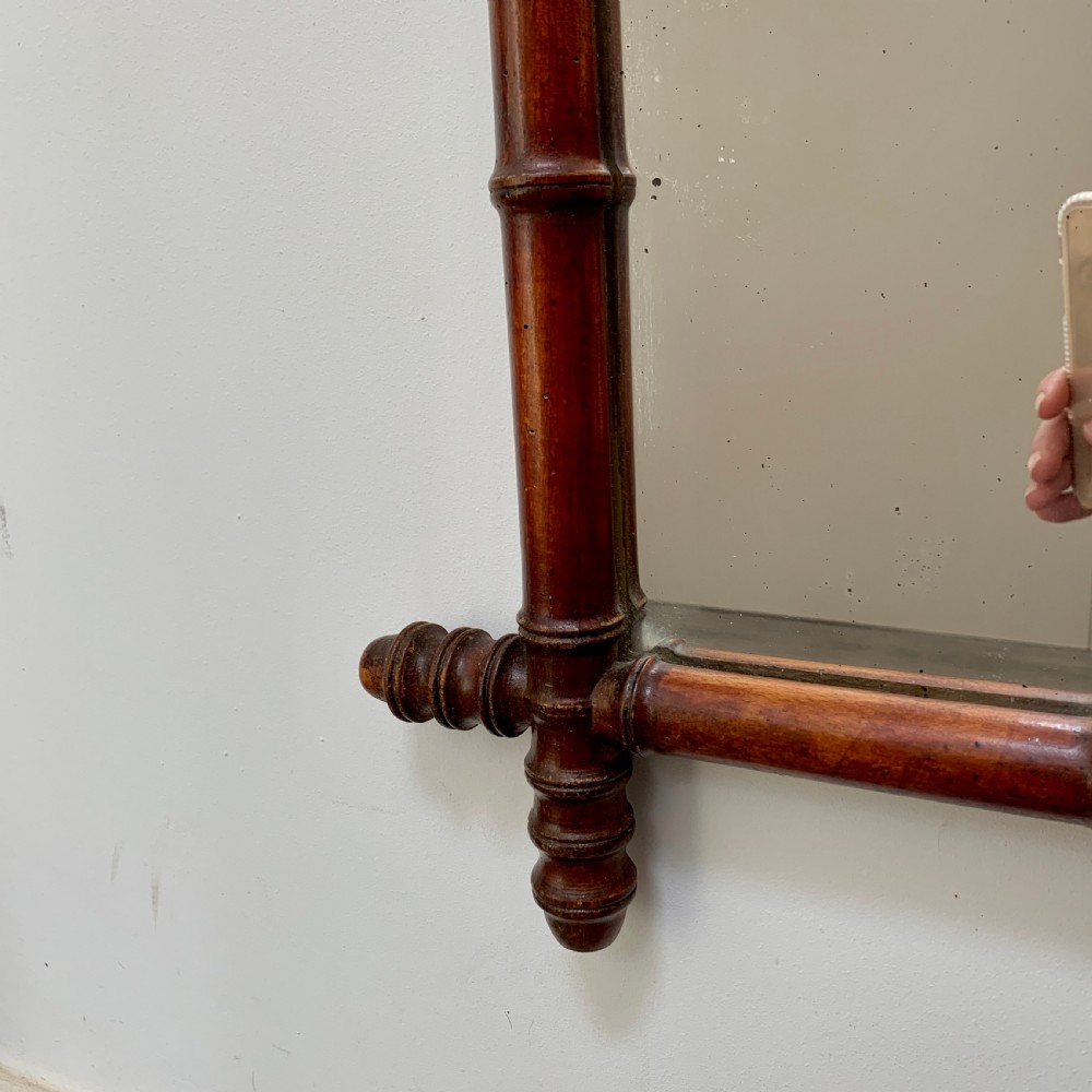 Small French faux bamboo mirror View V