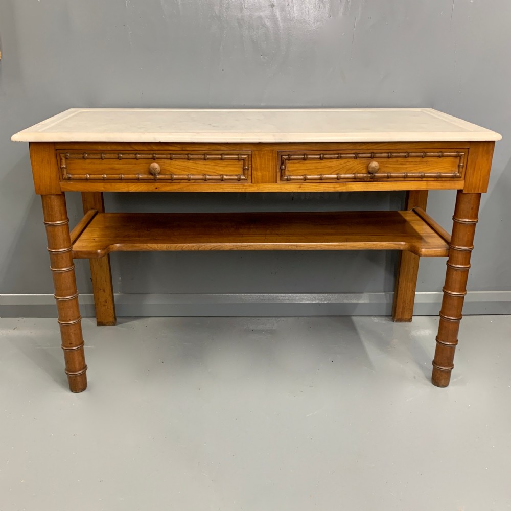 French marble top faux bamboo dressing table 