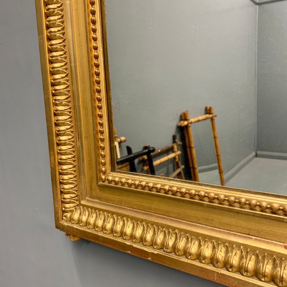 Large French gilt overmantle mirror 159cm View VI