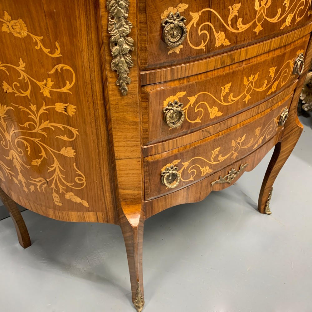 French marquetry demi lune commode View VIII
