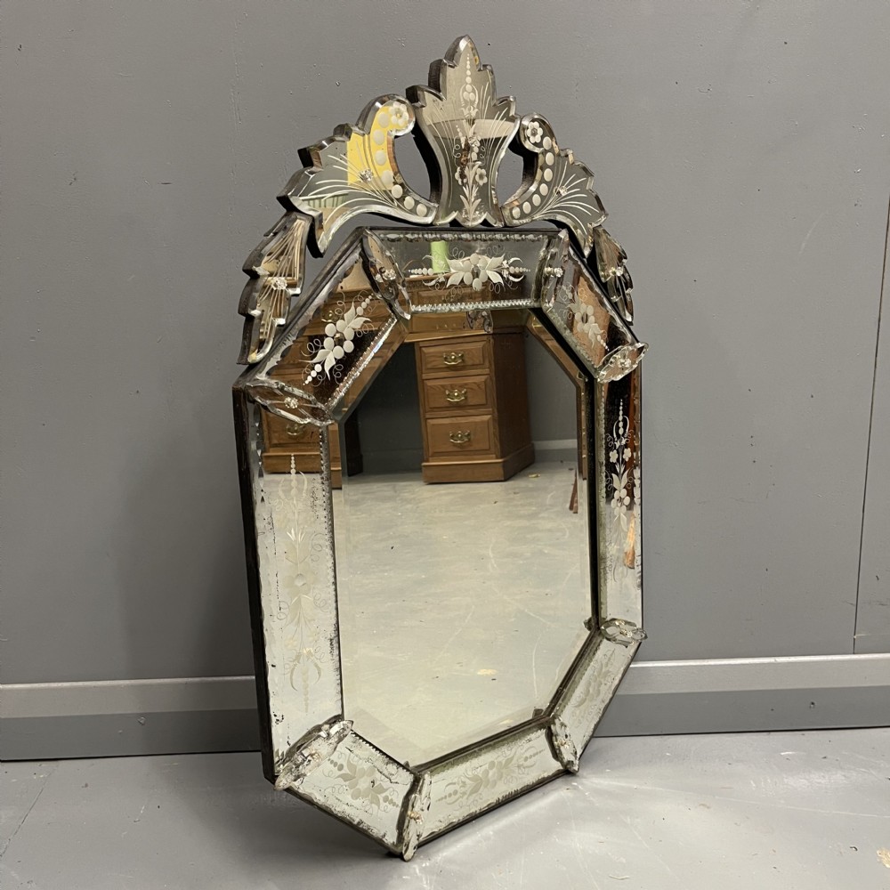 19th century Venetian cut and etched mirror