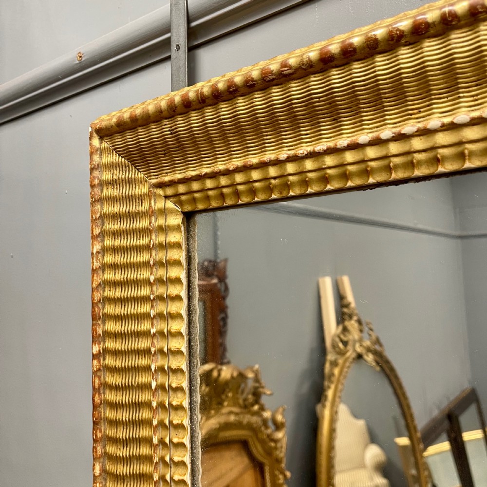 Large 19th century French rippled gilt mirror View III