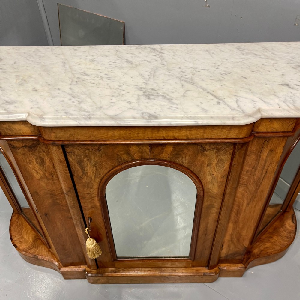 Burr walnut and marble top Credenza View IV