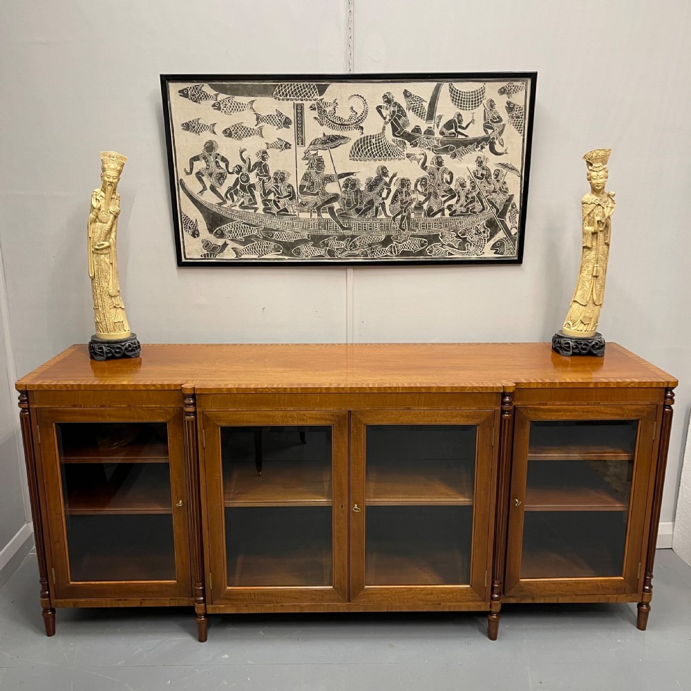 French breakfront glazed sideboard bookcase