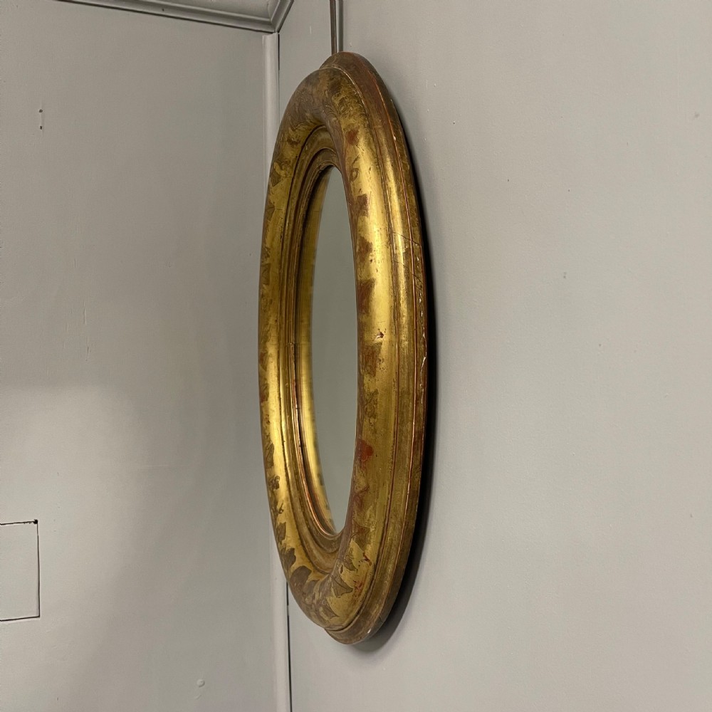 19th century French oval gilt mirror View IV