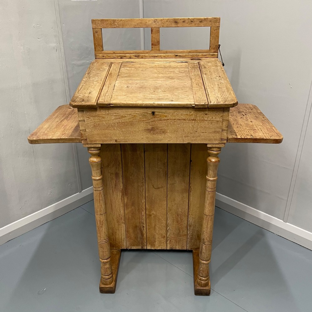 Antique pine school masters lectern View III